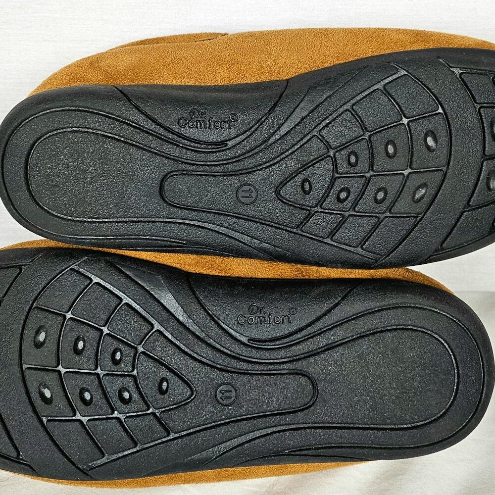 Dr Comfort Womens Slippers 11W Fleece Lined Nubuck Cozy House Shoes Gel Insert S - Picture 10 of 10